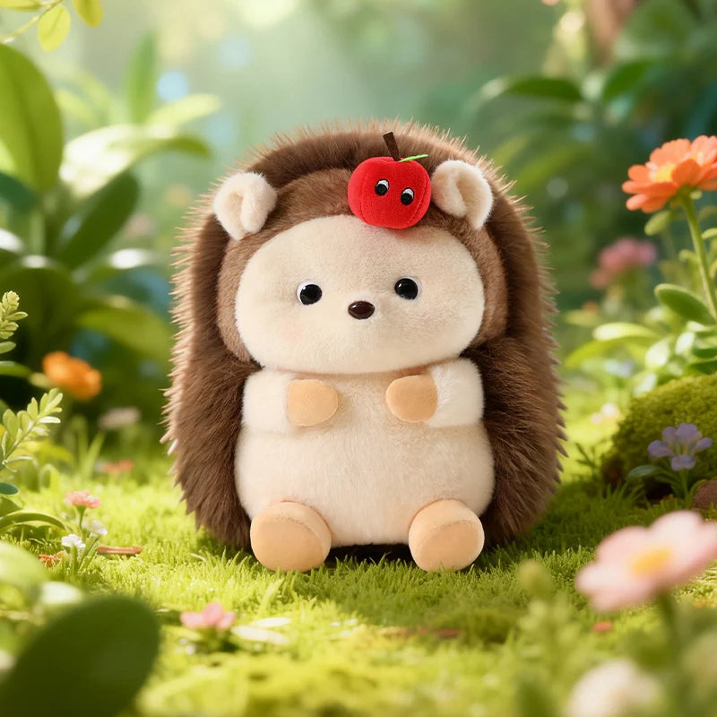 30cm Cute Chubby Hedgehog Plush Toy Apple Decor Round Fat Hedgehog Hug Pillow Soft Stuffed Animal Cushion for Home Decor