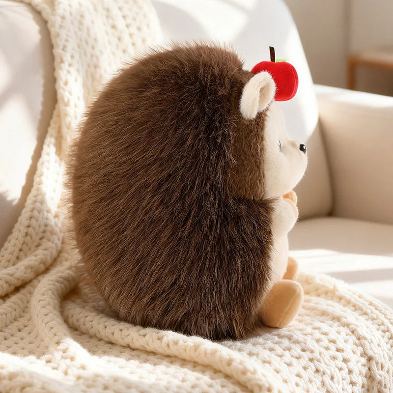 30cm Cute Chubby Hedgehog Plush Toy Apple Decor Round Fat Hedgehog Hug Pillow Soft Stuffed Animal Cushion for Home Decor